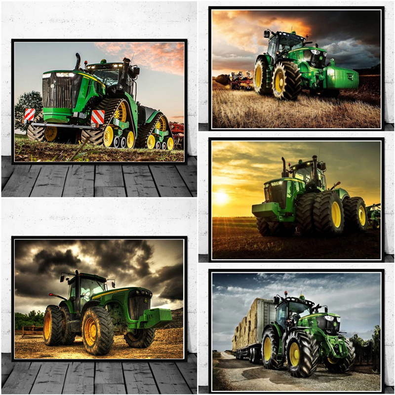 Heavy Equipment Background - 기계 트랙터 농장 포스터 인쇄 뜨거운