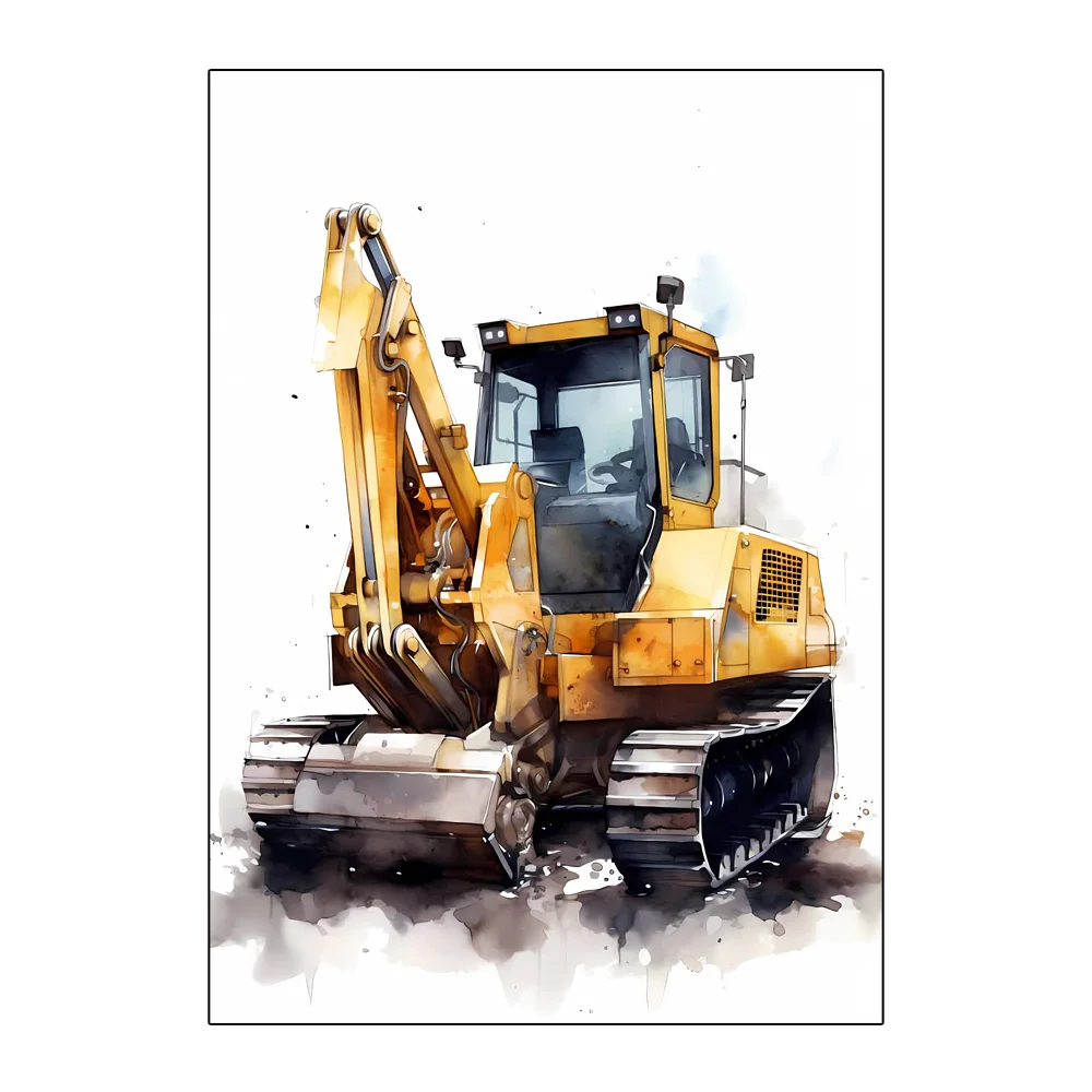 건설 차량 트럭 소년 보육 벽 아트 캔버스 수채화 그림 - Heavy Equipment Background 리뷰 및 가격