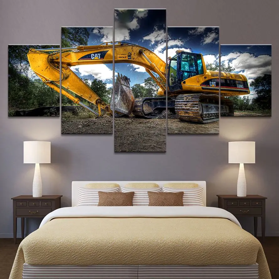 액자 없음, 굴삭기 조경 모듈, HD 인쇄 벽 아트 캔 - Heavy Equipment Background 리뷰 및 가격