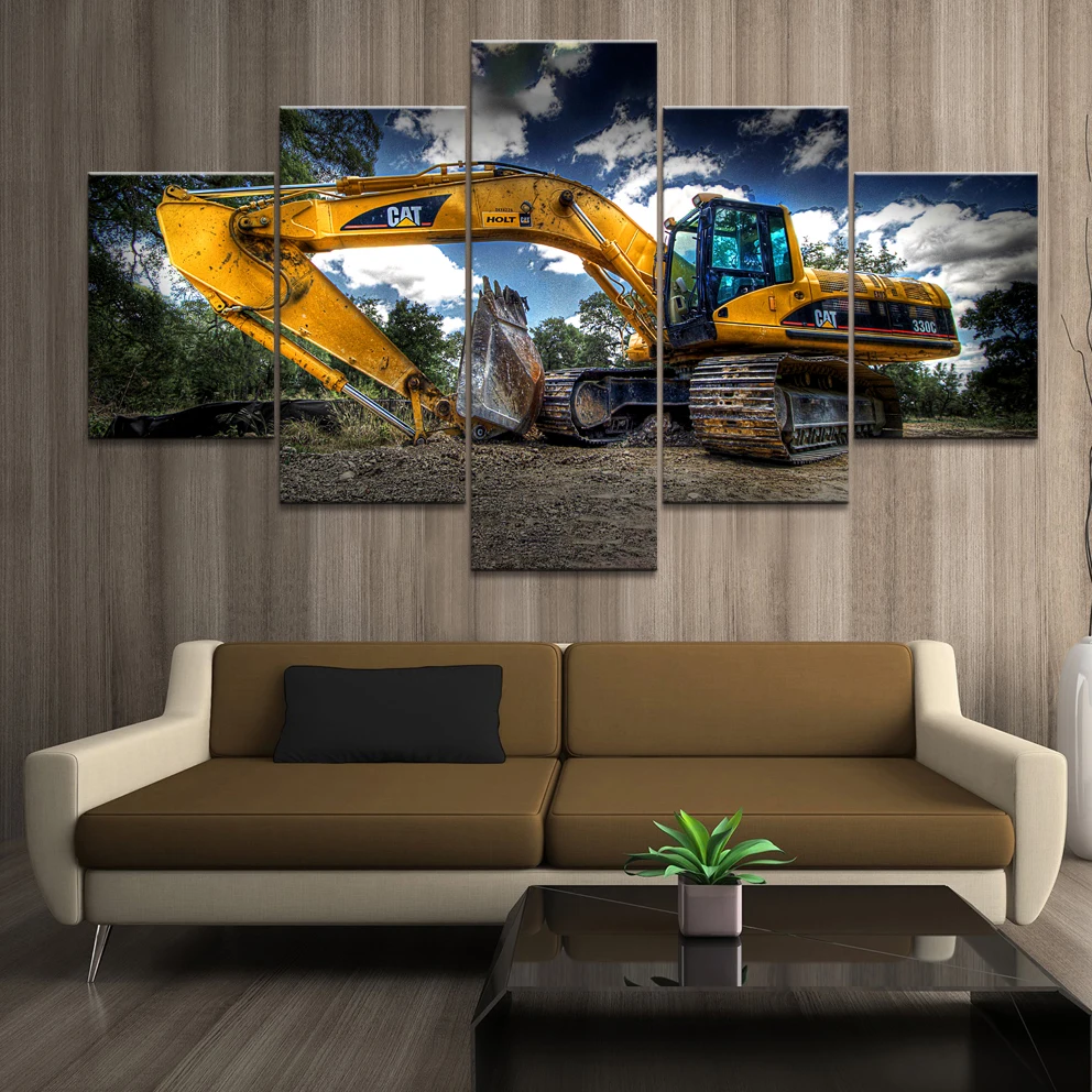 액자 없음, 굴삭기 조경 모듈, HD 인쇄 벽 아트 캔 - Heavy Equipment Background 리뷰 및 가격