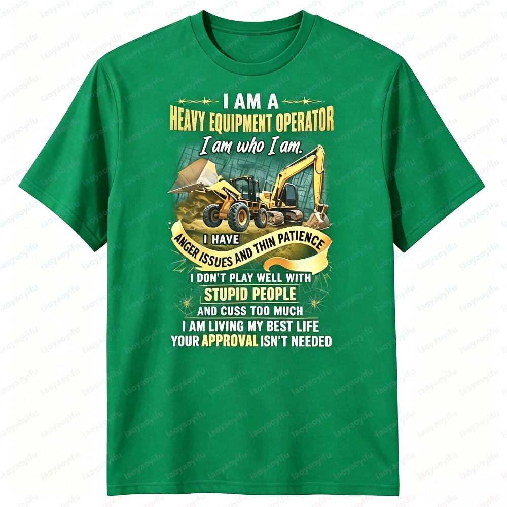 남성 여름 반팔 패션 중장비 운전사 티셔츠 최고의 삶을 - Heavy Equipment Operations 리뷰 및 가격