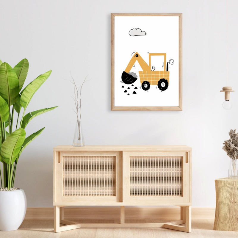 수채화 차량 벽 예술 건설 트럭 긴급 자동차 캔버스 인 - Heavy Equipment Background 리뷰 및 가격