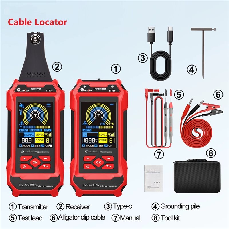 AA51 TOOLTOP ET836 듀얼 플래시라이트 지 - Underground Cable Detector 리뷰 및 가격