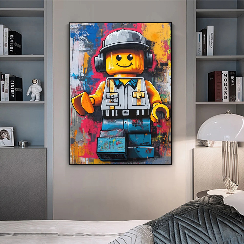 만화 추상 재미있는 다양한 직업 L-Legos 포스터  - Heavy Equipment Background 리뷰 및 가격